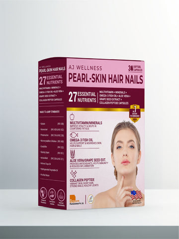 AJ Wellness Pearl Skin Hair Nails - Support Skin Health, Nail Strength & Hair Growth