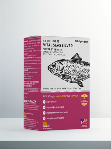 AJ Wellness Vital Seas (Silver) - Pure Omega-3 for Heart, Brain & Joint Health