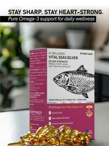 AJ Wellness Vital Seas (Silver) - Pure Omega-3 for Heart, Brain & Joint Health