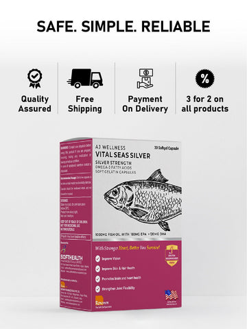 AJ Wellness Vital Seas (Silver) - Pure Omega-3 for Heart, Brain & Joint Health